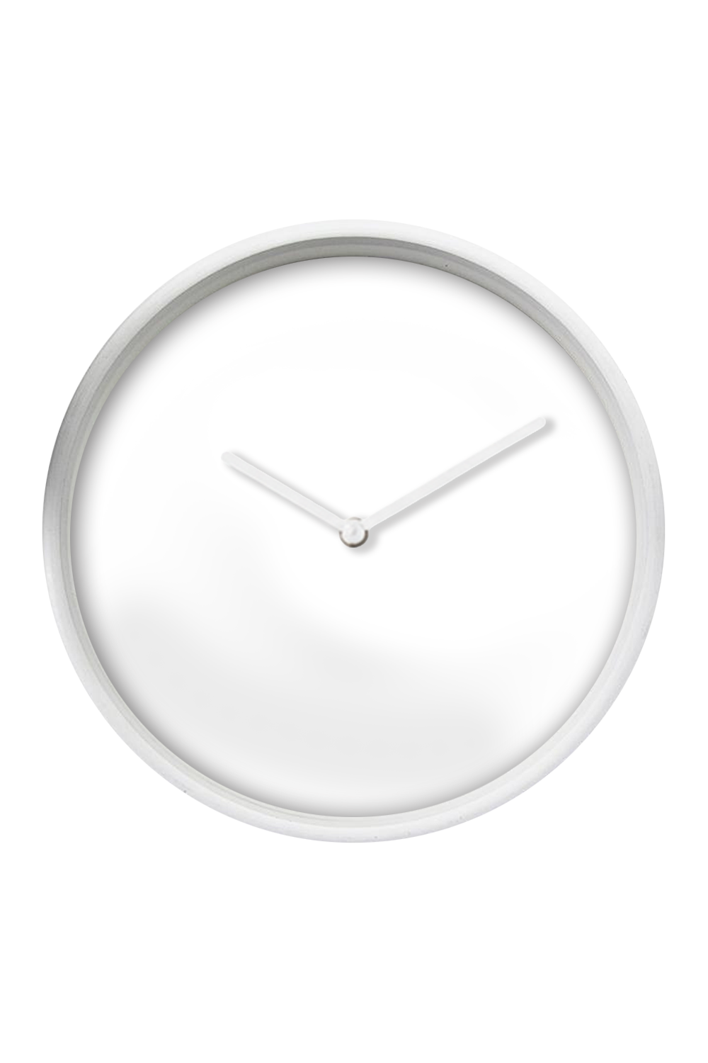 White Wall Clock, White Hands — blank product