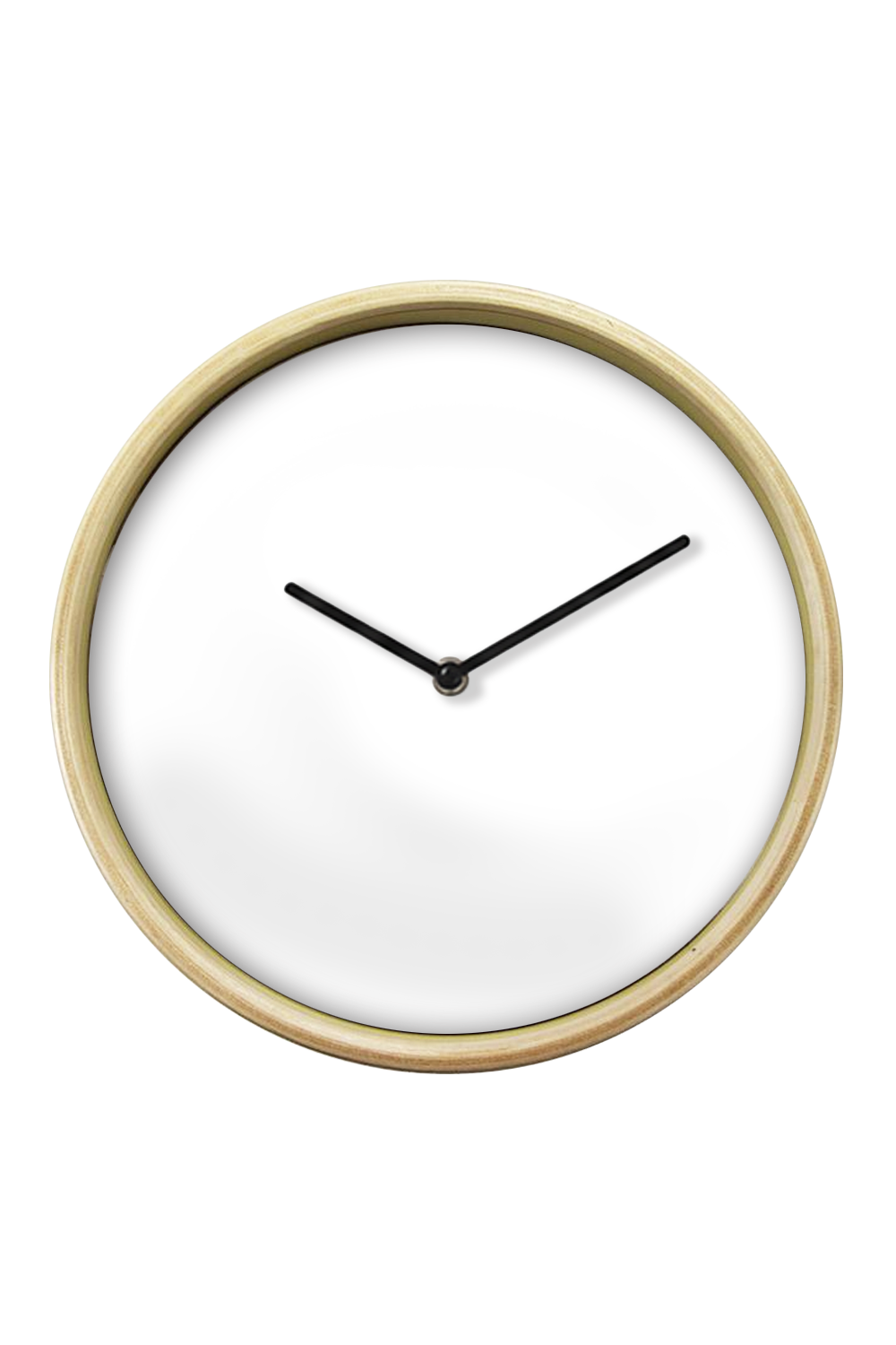 Natural Wall Clock, Black Hands — blank product