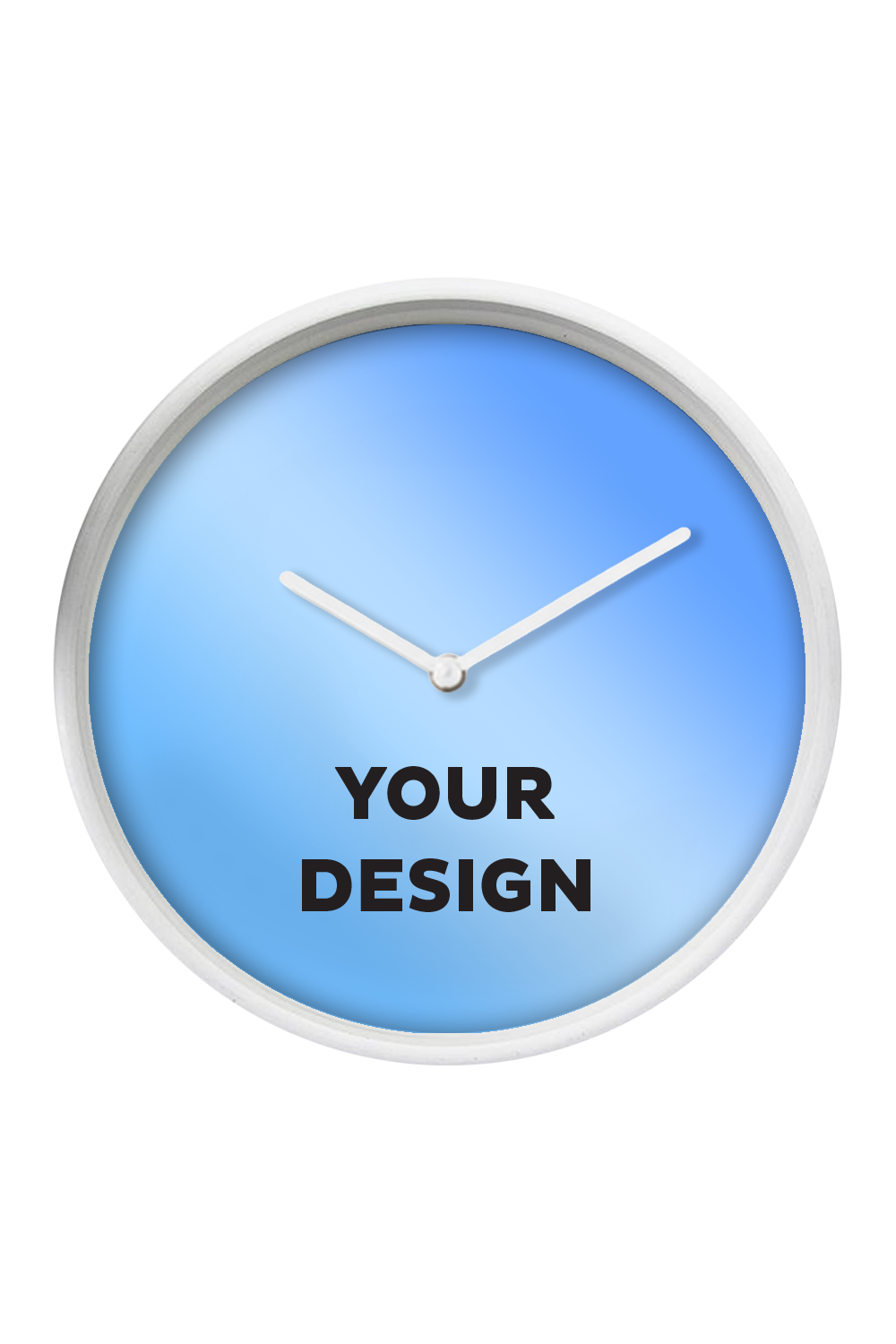White Wall Clock, White Hands