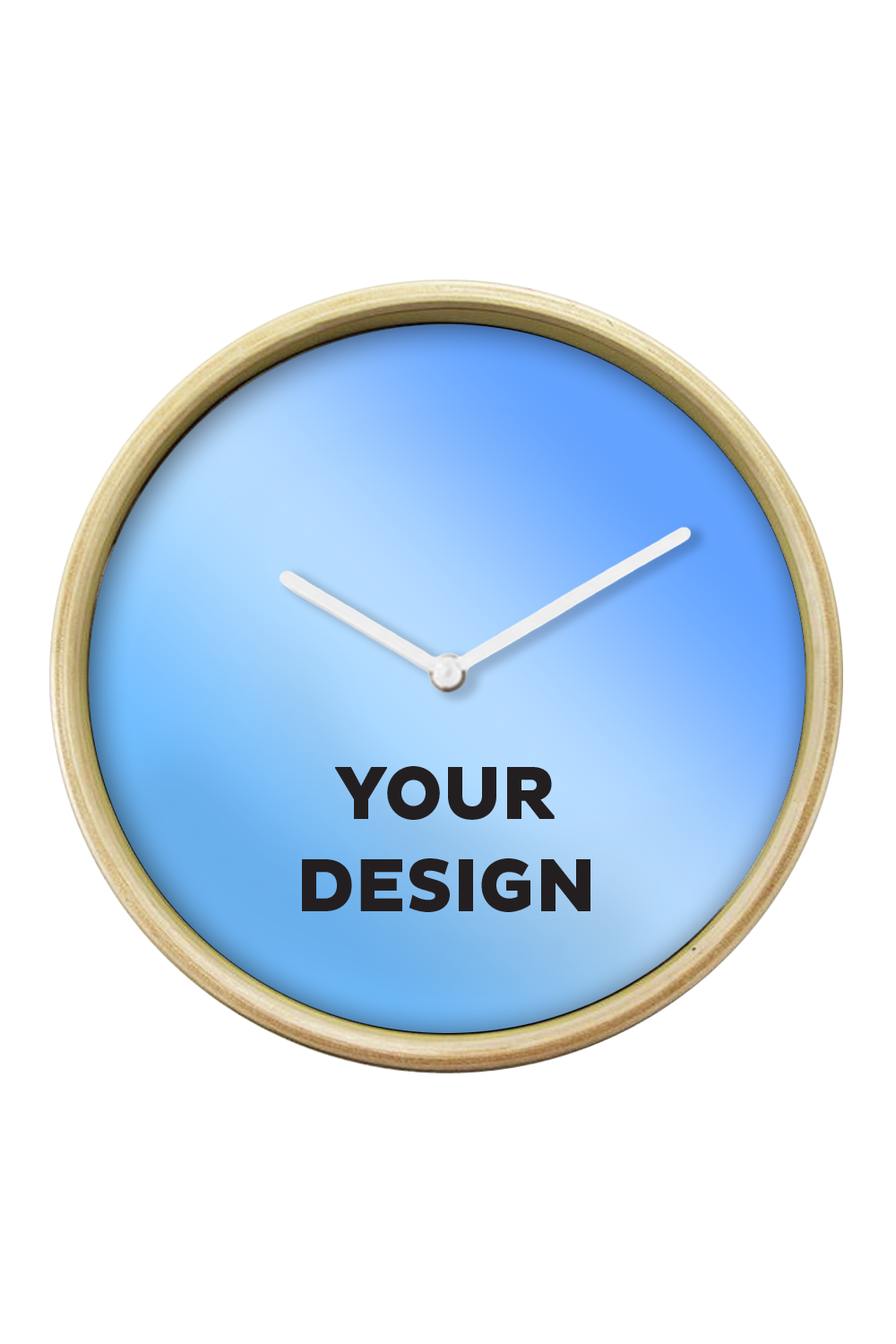 Natural Wall Clock, White Hands